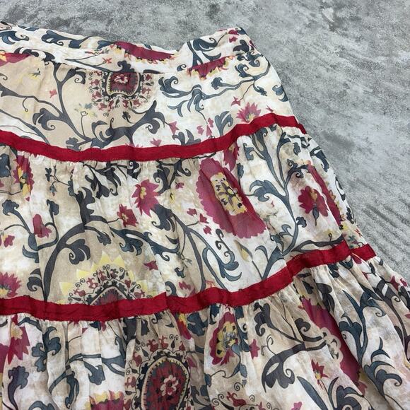 Diane Von Furstenberg Lightweight Silk Floral Bohemian Maxi Skirt 27 in. Waist - Picture 2 of 8